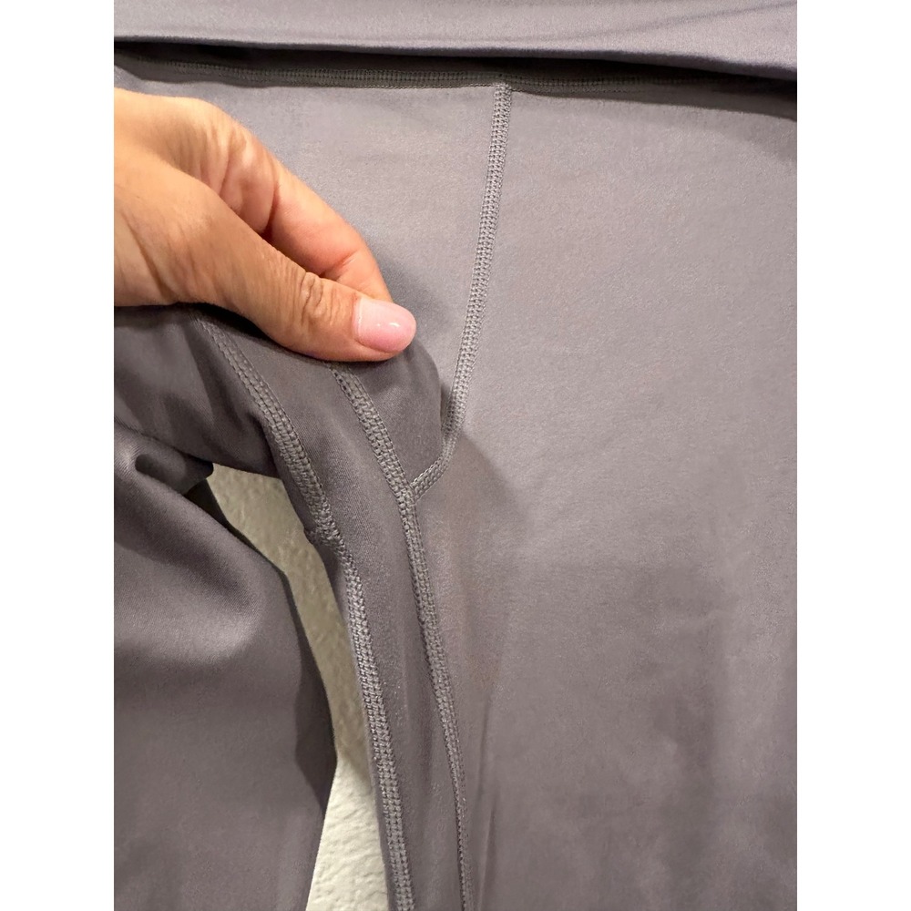 PAC 1980 Women Charcoal Gray Fold Over Waist Flare Yoga Pants Large Activewear - Picture 6 of 9